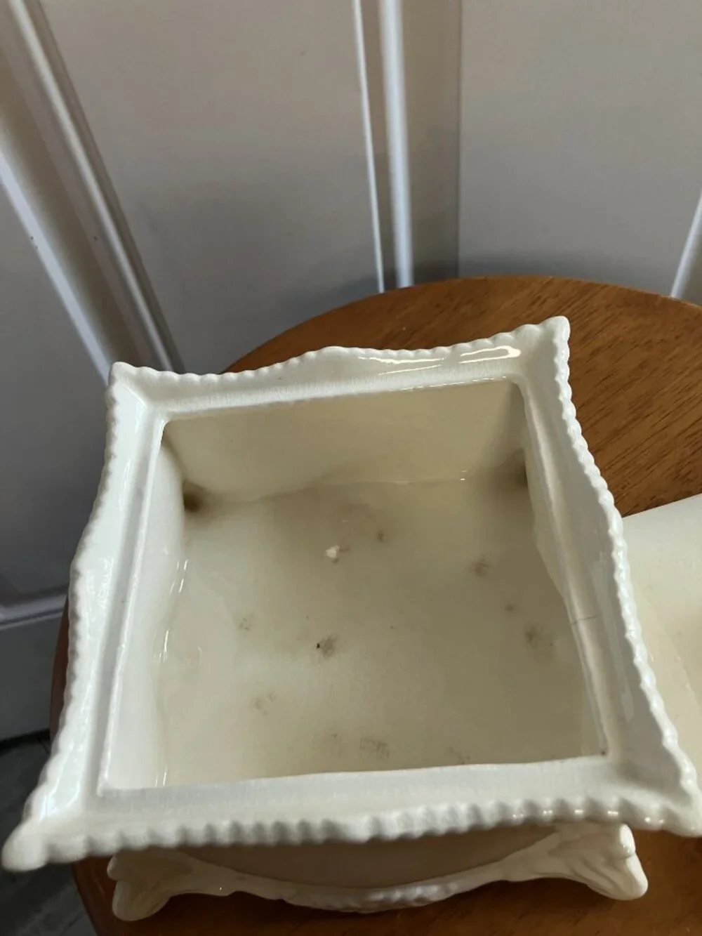 Vintage Ceramic White Trinket Box